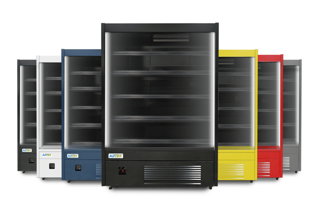 Line up of Bora cabinet coloured units