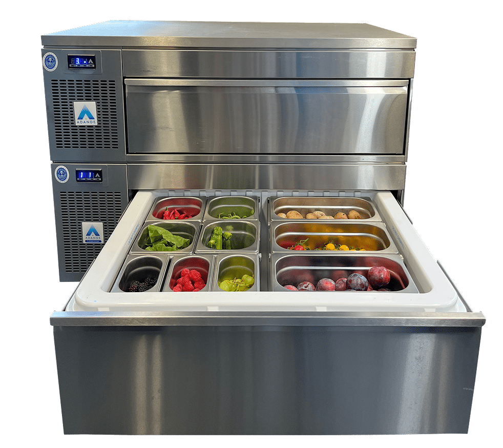 Adande refrigerated drawer with GN pans inside