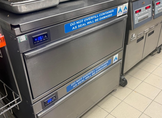 Adande refrigerated drawers, double stack unit in mcdonalds